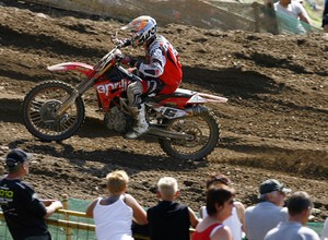 Factory Aprilia racer, Josh Coppins, at the Czech MX GP 